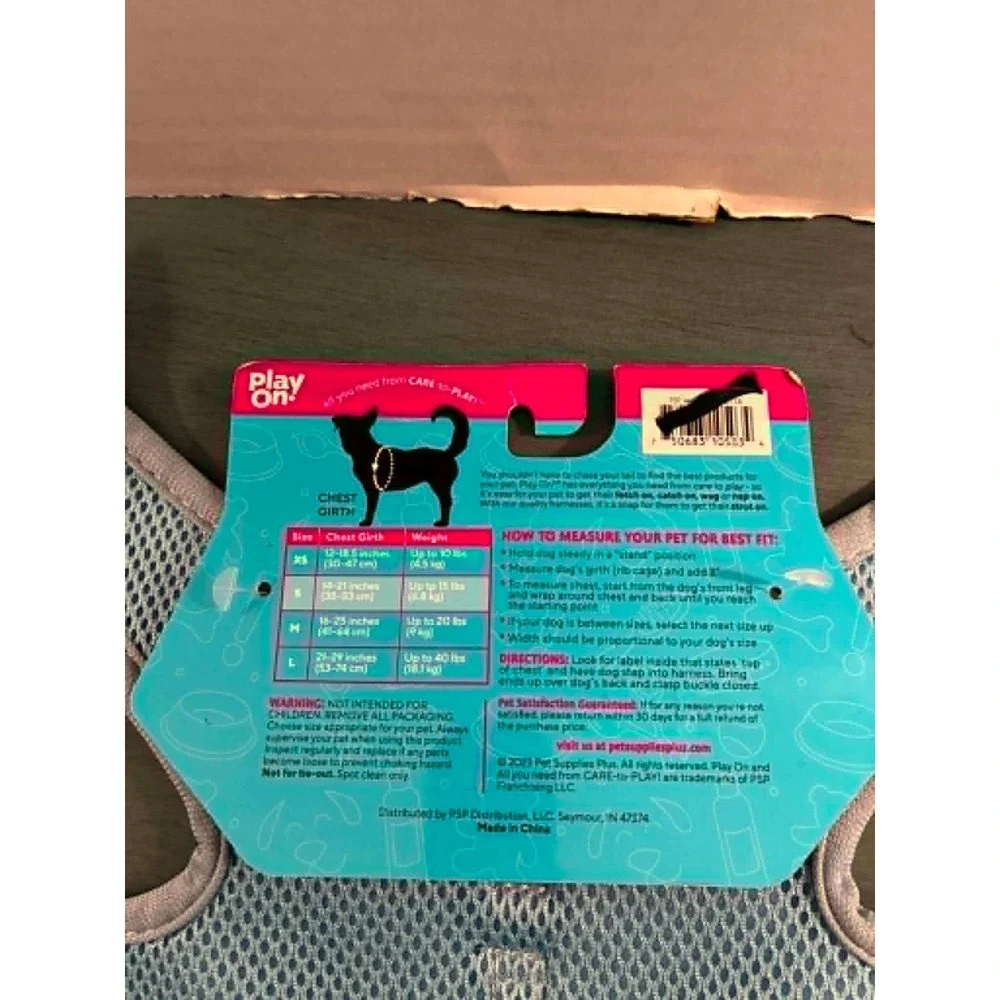 Play On Dog Harness Small Teal Damask Lace Trim New Pet Vest Adjustable Mesh